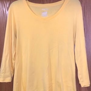 St John’s Bay 3/4 sleeve light yellow shirt